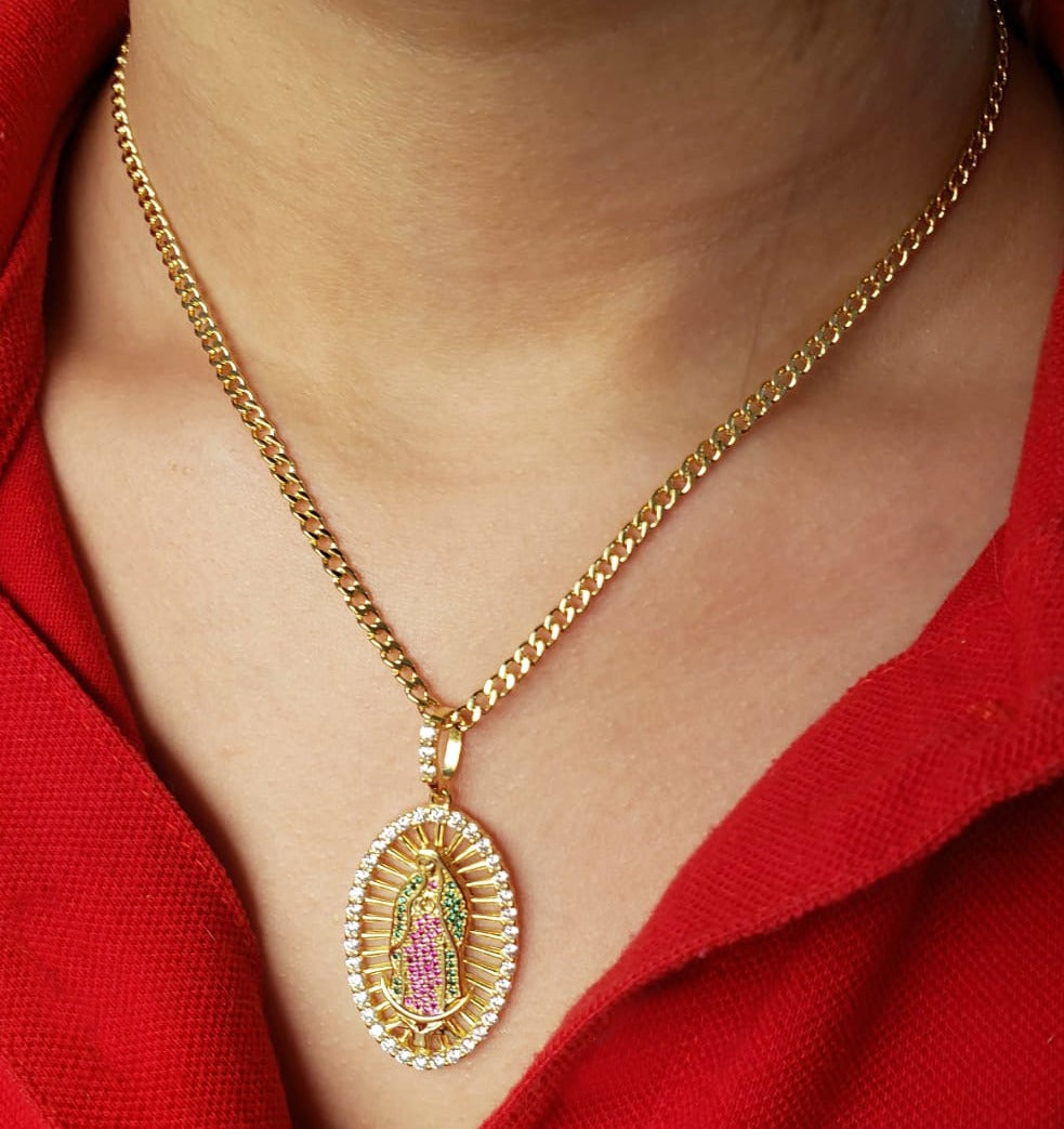 Dije Virgen Guadalupe Swarovski