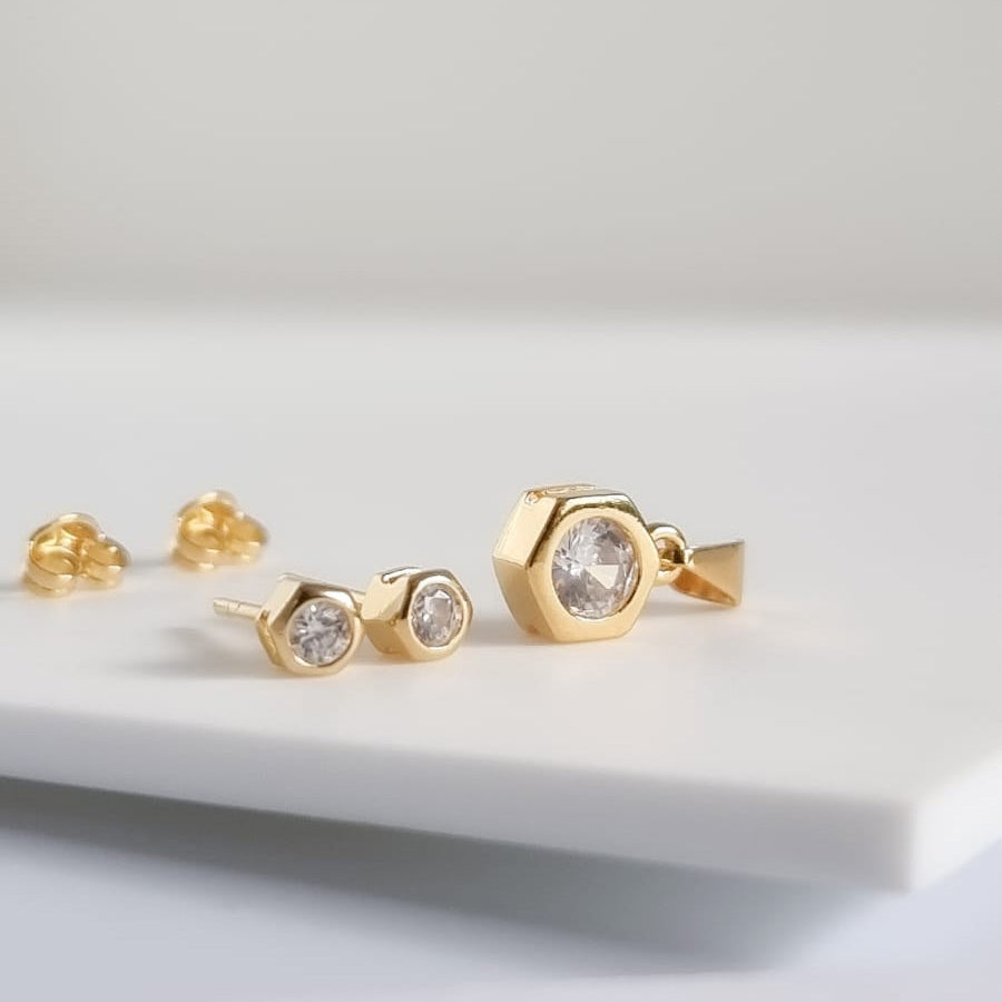 Arete Hexágono Circonia CRISTAL