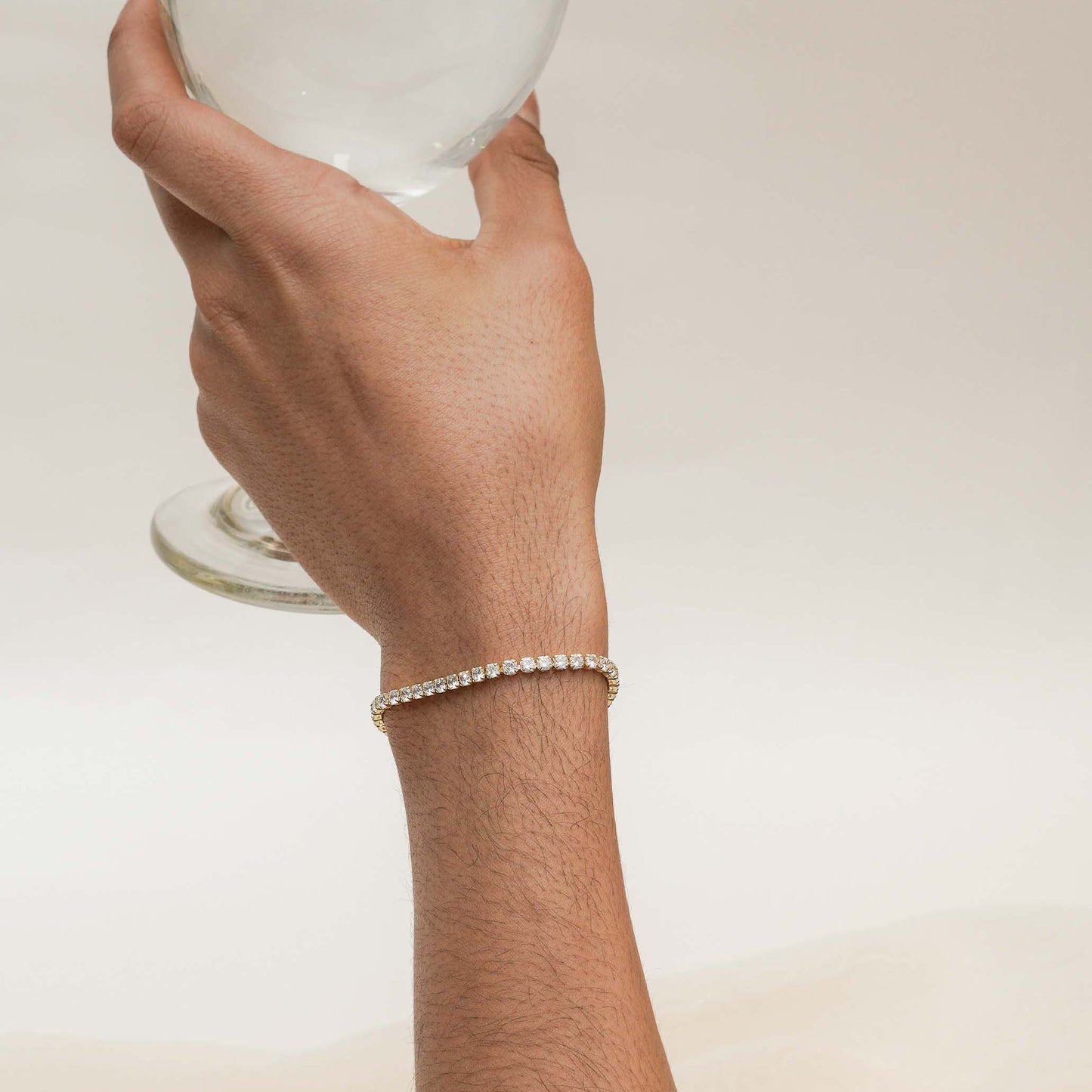 Pulsera Circonias Cristal Unisex 16 Cms + Extensor