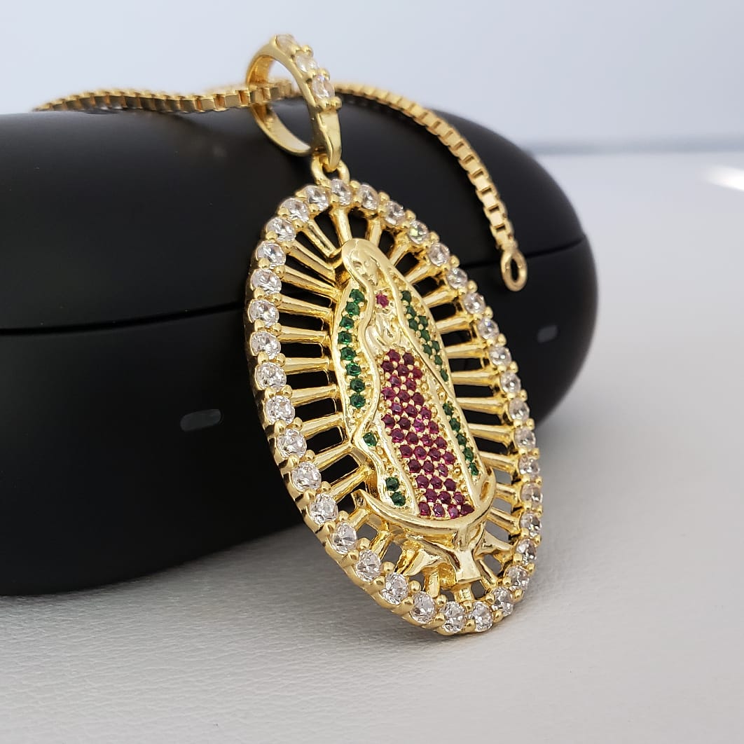 Dije Virgen Guadalupe Swarovski