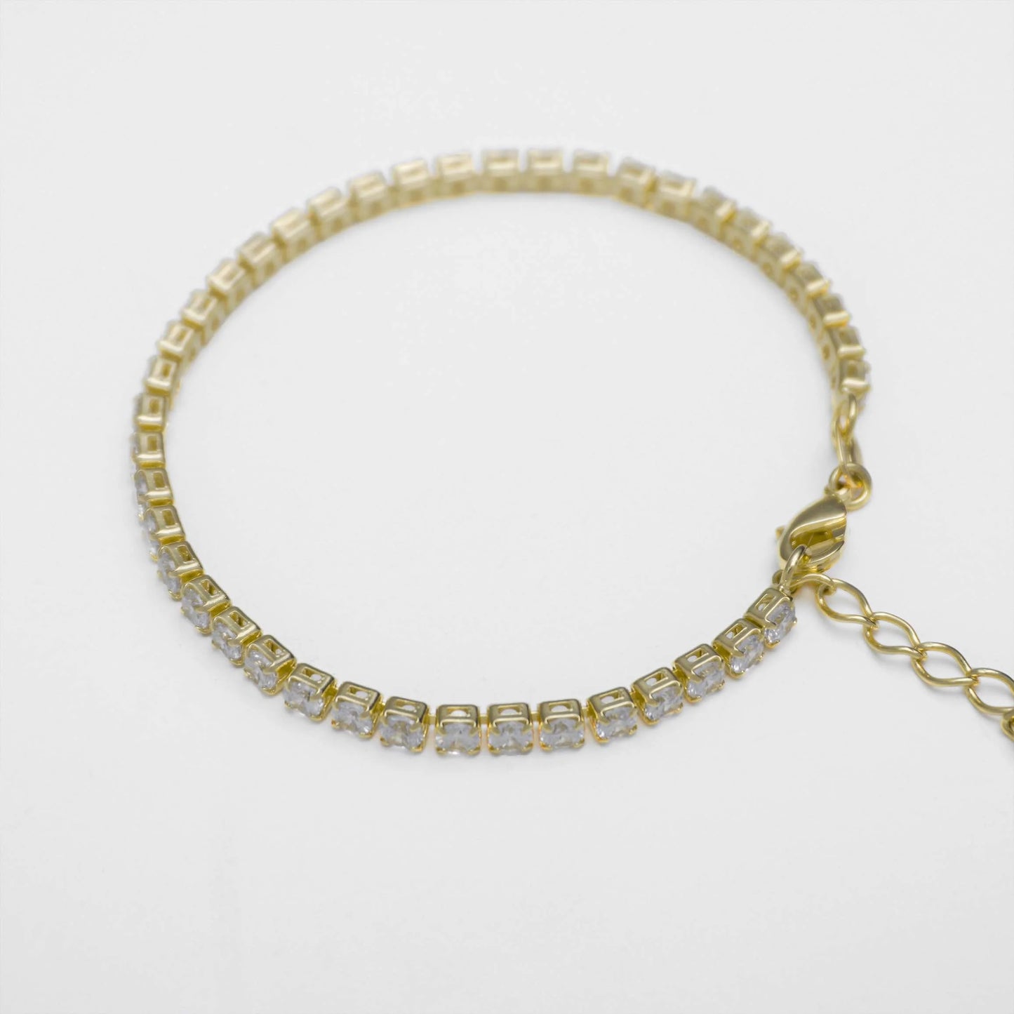 Pulsera Circonias Cristal Unisex 16 Cms + Extensor