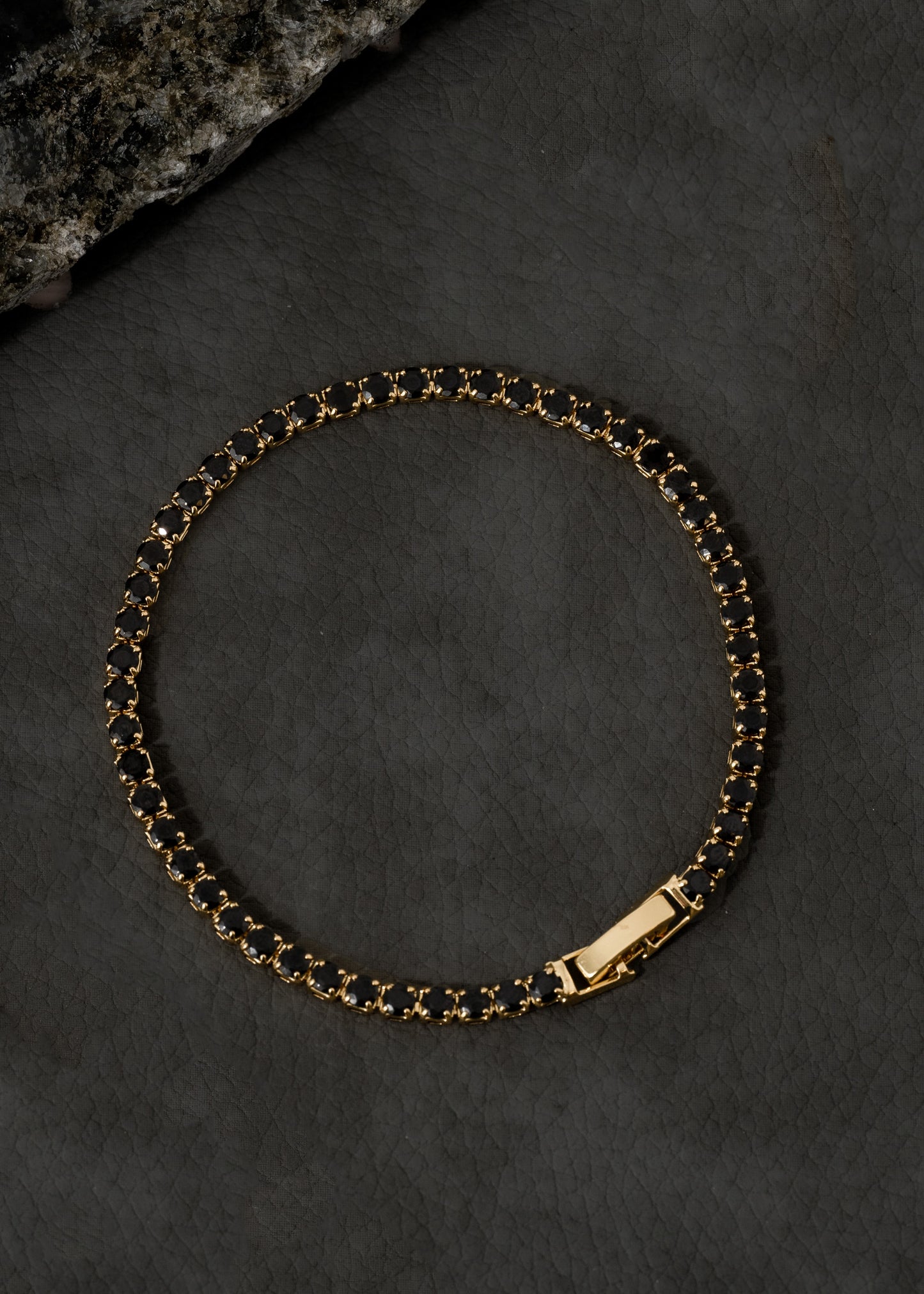 Pulsera Circonias Negra 20 Cms