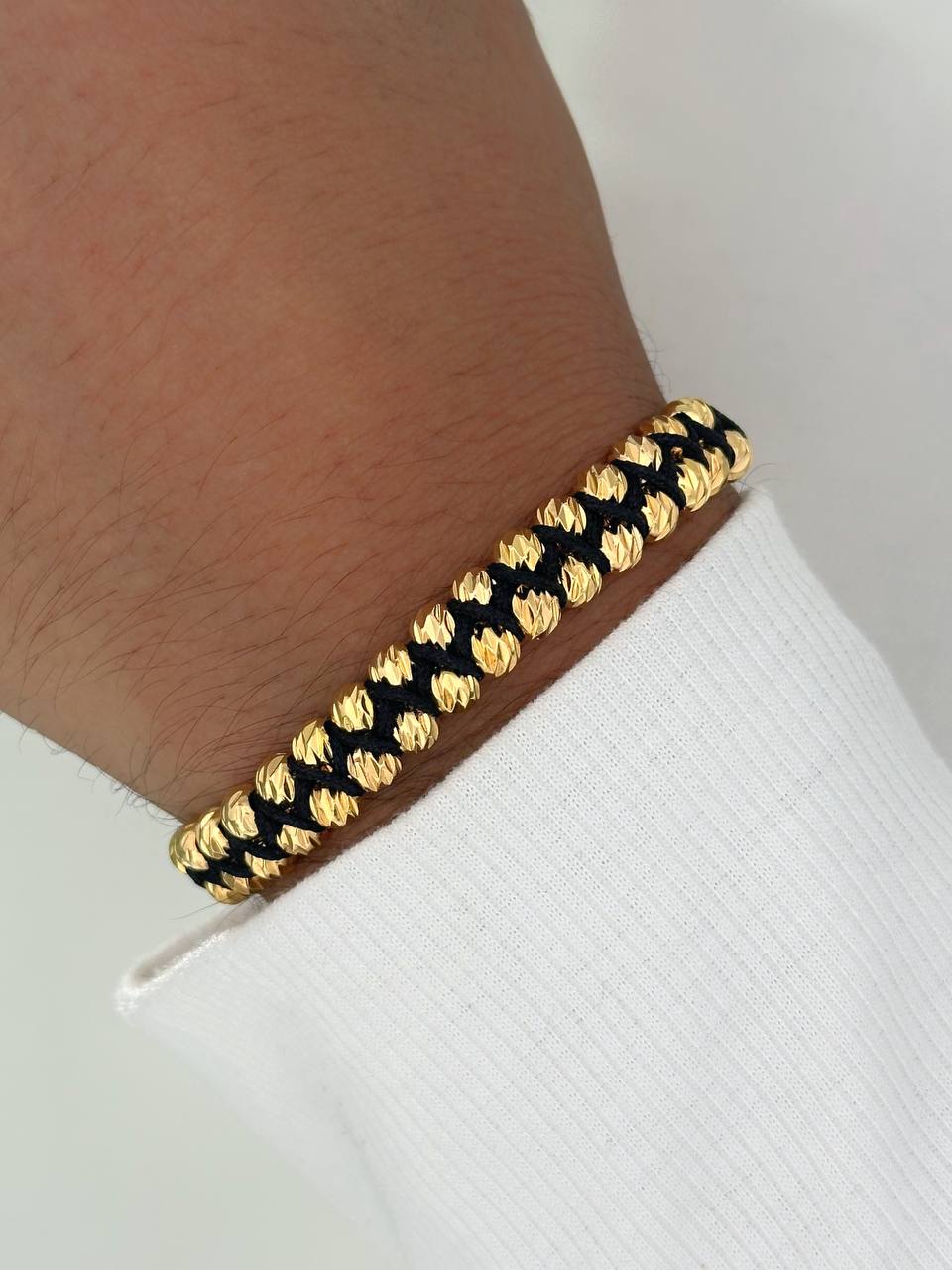 manilla tejido zig zag balines 5mm diamantados con 36 piezas