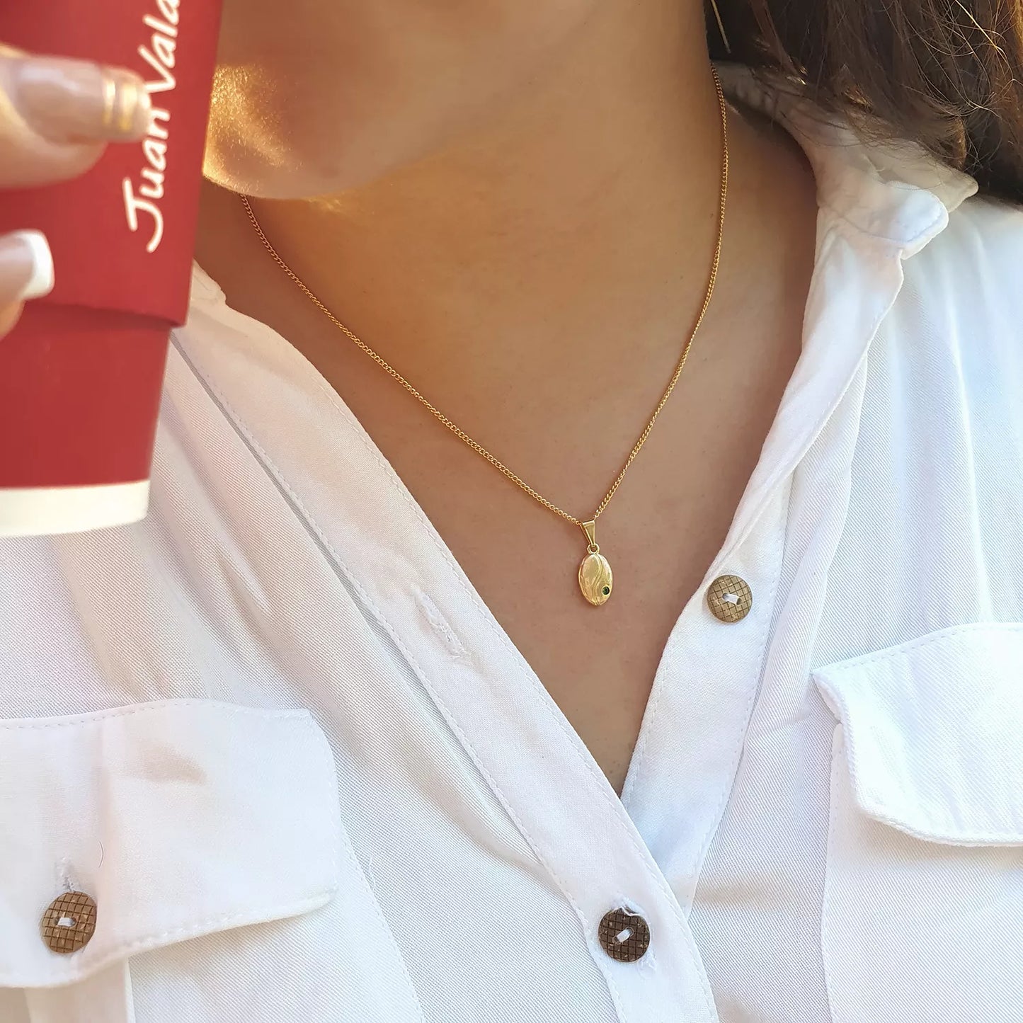 Dije Grano de Cafe Cristal