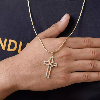 Dije Cruz Silueta circonias 3.5 cms