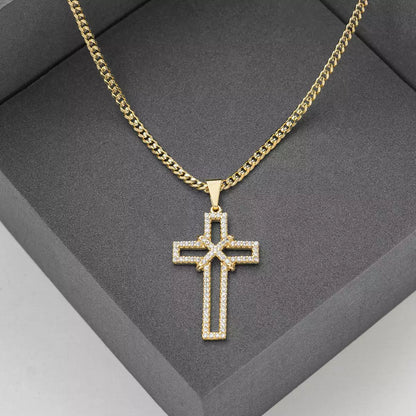 Dije Cruz Silueta circonias 3.5 cms