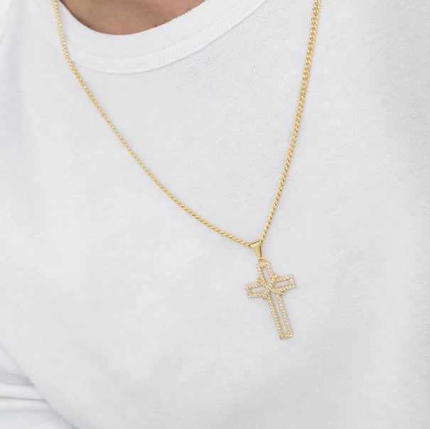 Dije Cruz Silueta circonias 3.5 cms