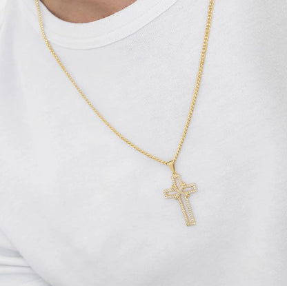 Dije Cruz Silueta circonias 3.5 cms