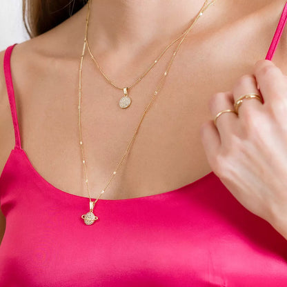 Dije Saturn Circonias Cristal