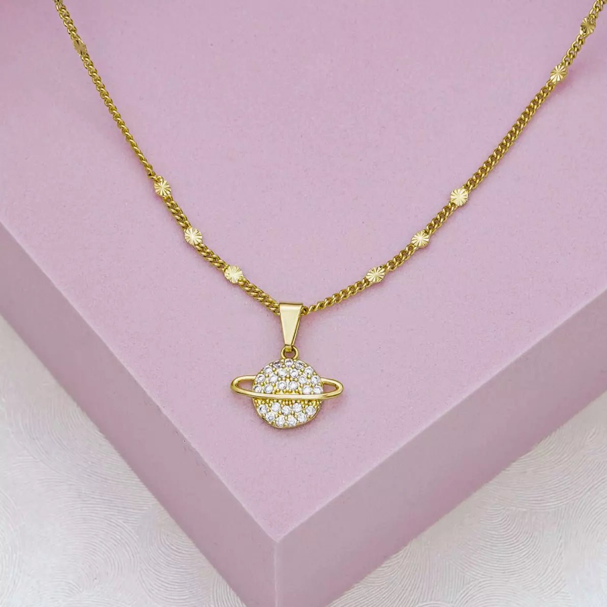 Dije Saturn Circonias Cristal