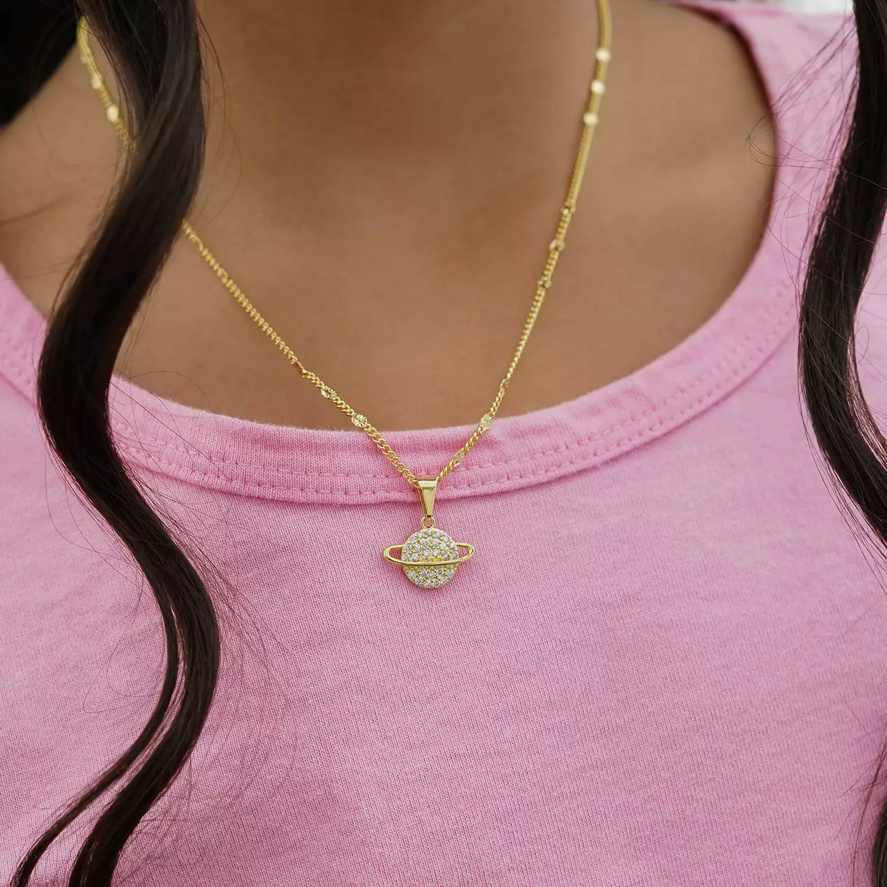 Dije Saturn Circonias Cristal