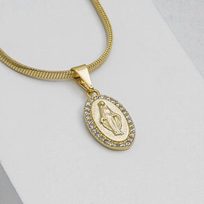 Dije Milagrosa con circonias cristal