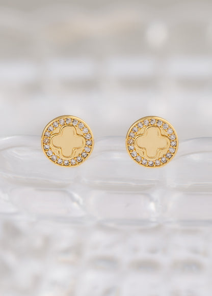 Arete Clover Redondo Circonias 1 Cm