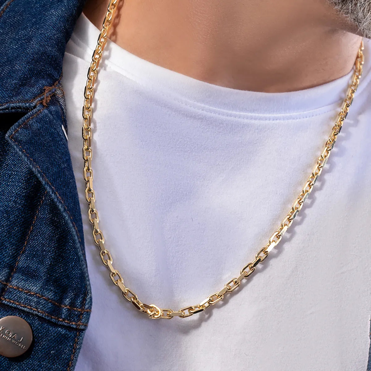 Cadena Aros Diamantada Gruesa 65 Cm