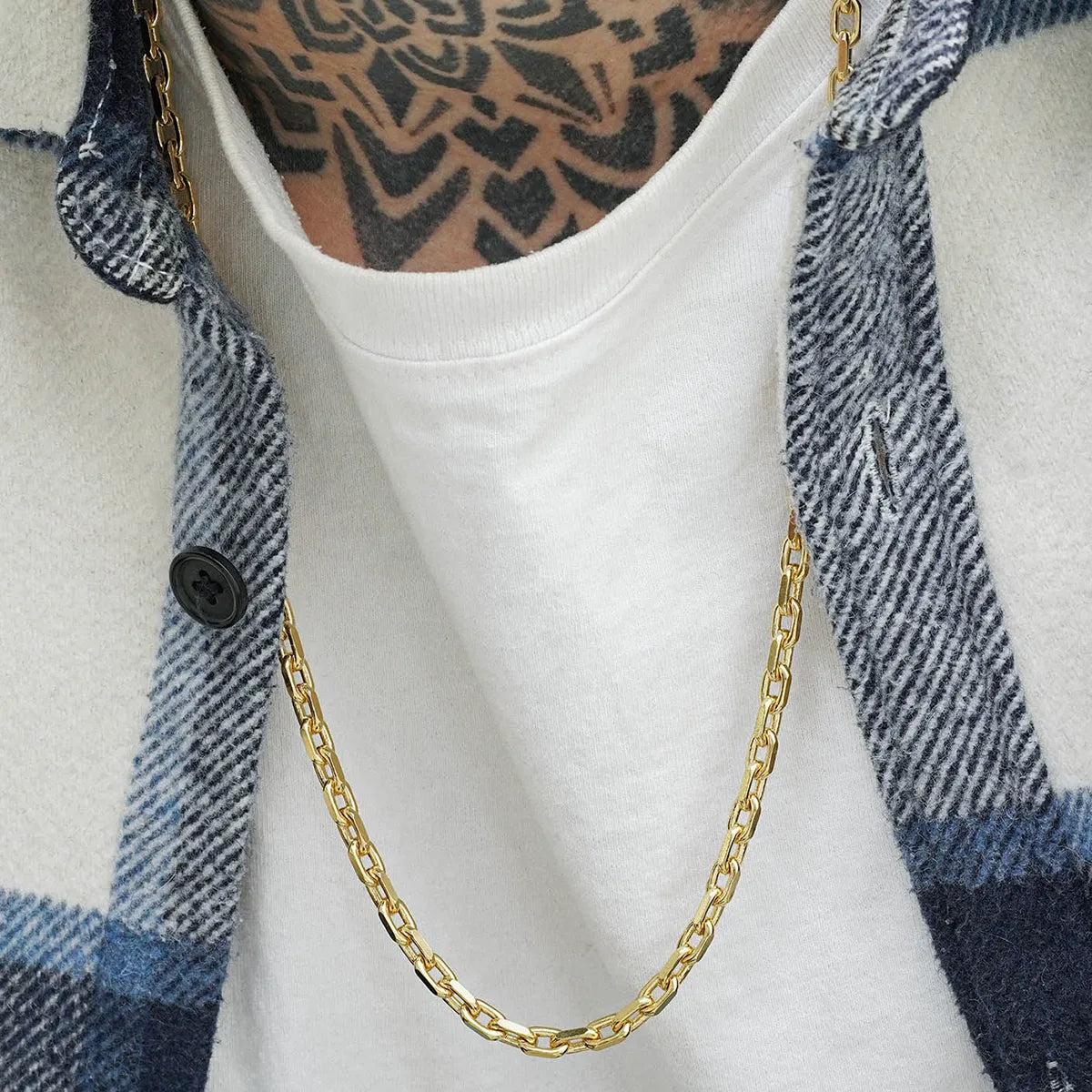 Cadena Aros Diamantada Gruesa 65 Cm