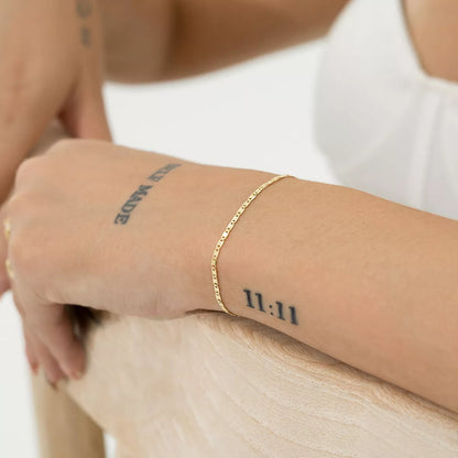 Pulsera Escalera Delg. Plana Lisa 16 Cms + Extensor