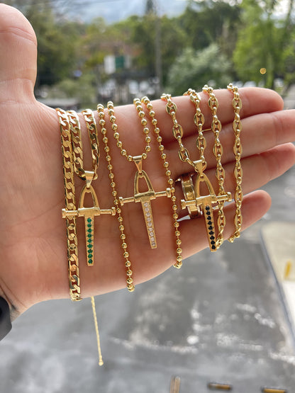 Dije Cruz Pendulo con Circonias