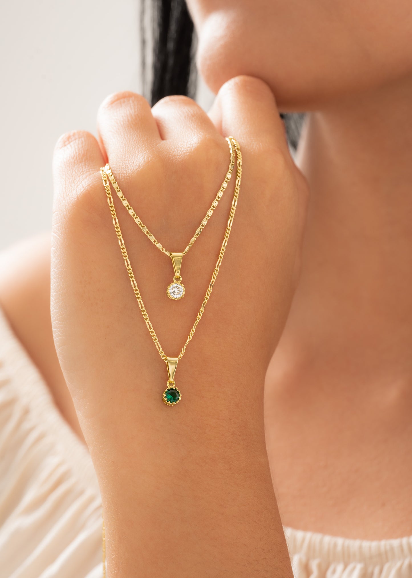 Dije Circonia Mini Redonda Pequeña Verde