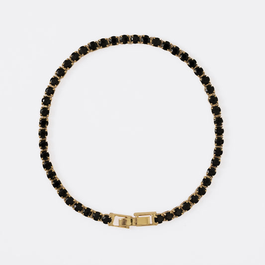 Pulsera Circonias Negra 20 Cms