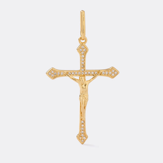 Dije Cruz Cristo Circonias 4 Cms