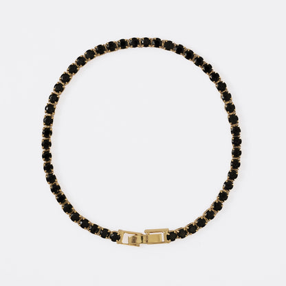 Pulsera Circonias Negra 20 Cms