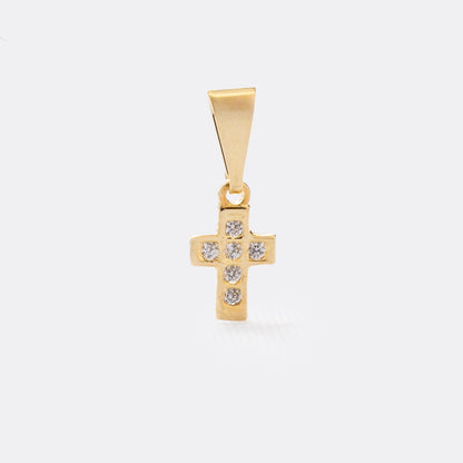 Dije  Mini Cruz Con Circonias Cristal