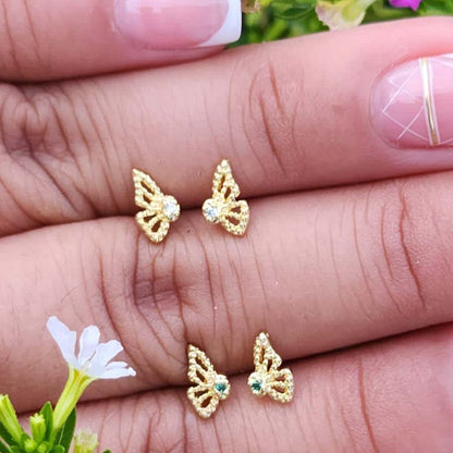 Arete Mariposa Monarca Cristal 0.8 mm