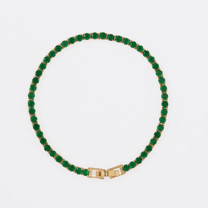 Pulsera Circonias Verde 20 Cms