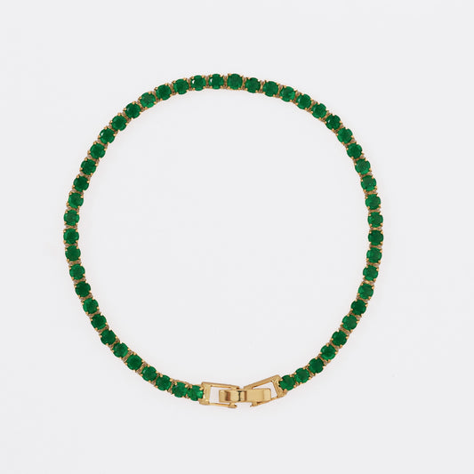 Pulsera Circonias Verde 20 Cms