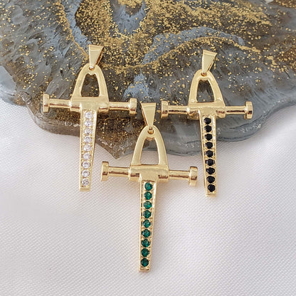 Dije Cruz Pendulo con Circonias