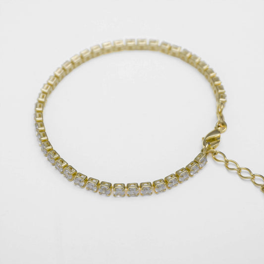 Pulsera Circonias  Cristal Unisex 16 Cms + Extensor