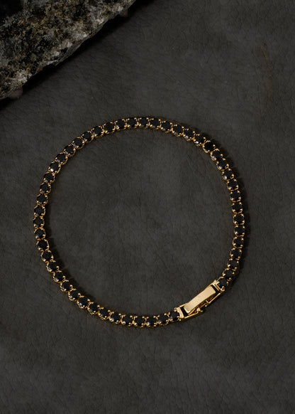 Pulsera Circonias Negra 20 Cms