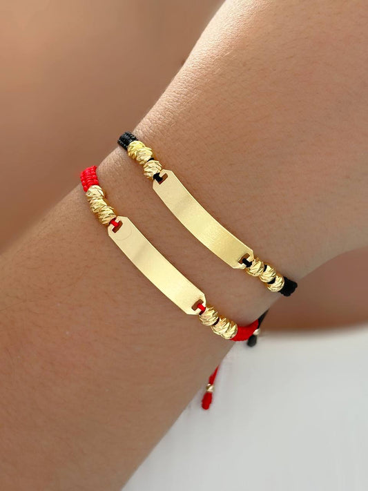 manilla diamantada 5mm con placa que puedes personalizar