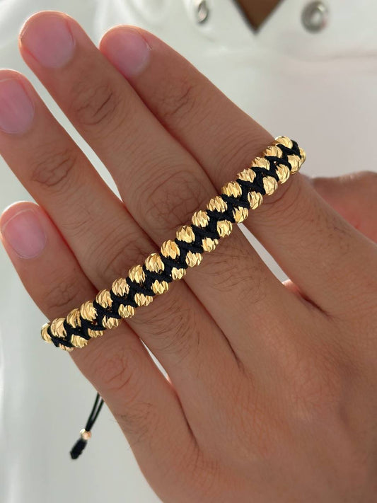 manilla tejido zig zag balines 5mm diamantados con 36 piezas