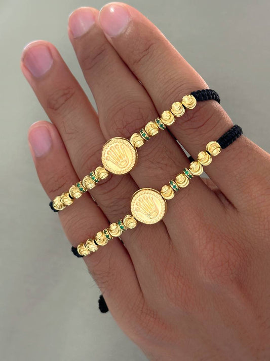 Manillas Rolex balín italiano 5mm con rondelles verdes